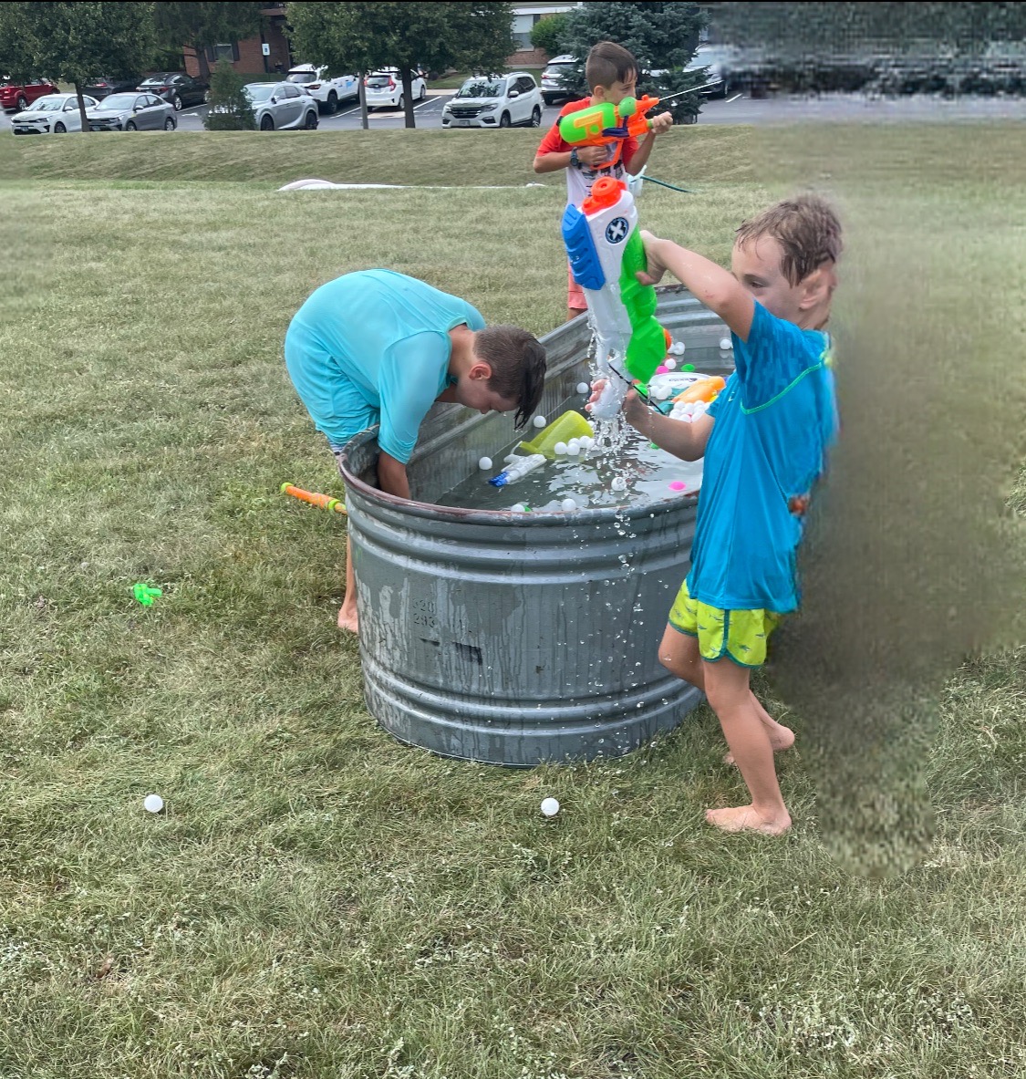 Kids playing water games